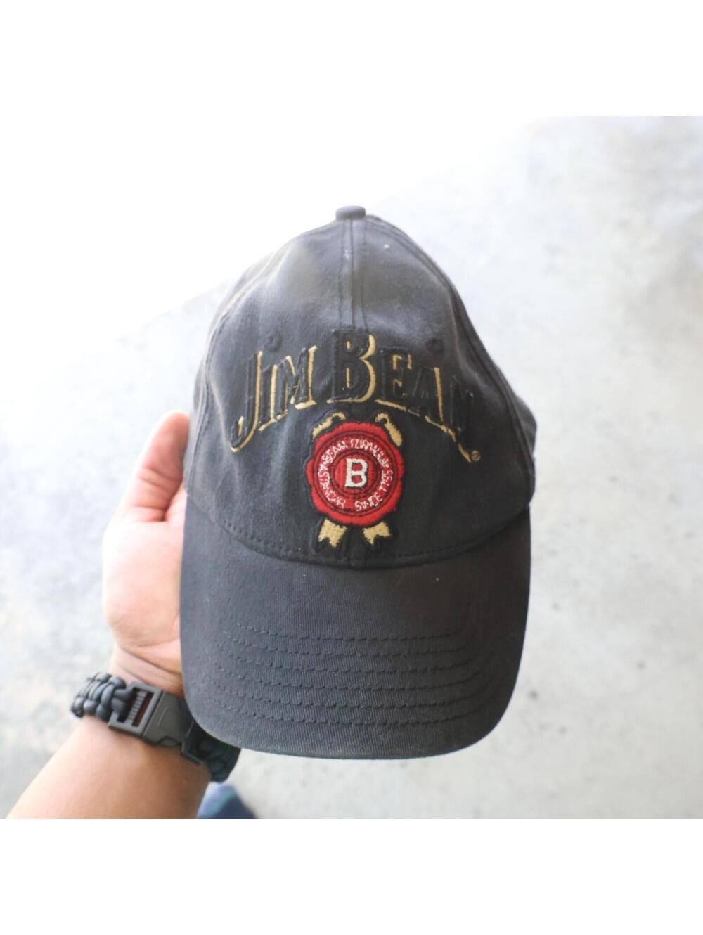 Jim Beam Hat Black‎ Baseball Cap America’s Native Spirit Whiskey Promo Strapback